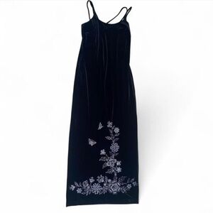 Vtg velvet floral dress